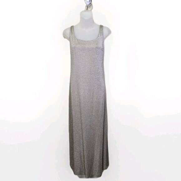 Alex Evening Formal 2 Piece Long Dress Jacket Champagne Wedding Holiday Party 16 - Picture 2 of 12